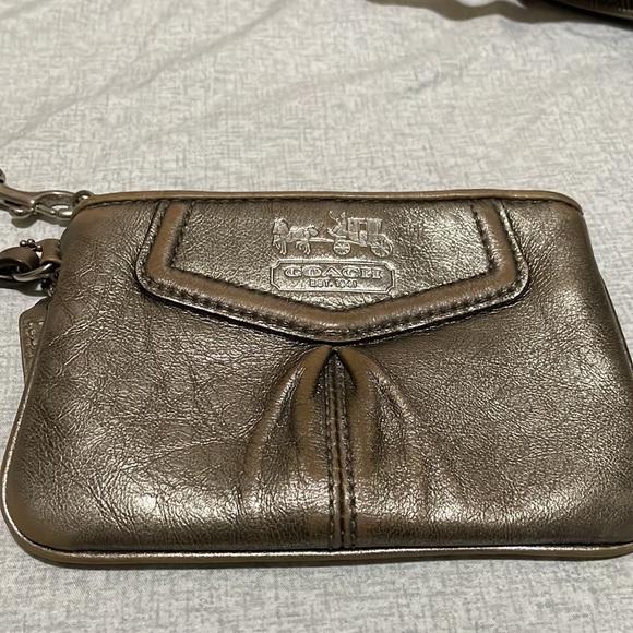 Coach Bags | Coach Wristlet Bronze Leather | - Picture 4 of 10